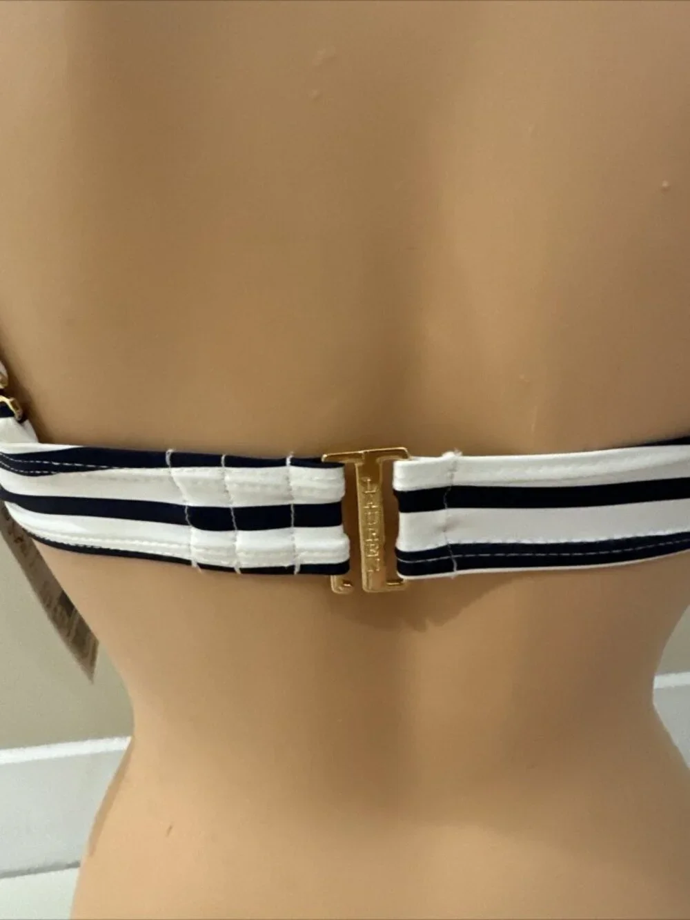 Lauren Ralph Lauren Bikini Top Women's 6 Luxe Striped Adjustable Strap DDR2679